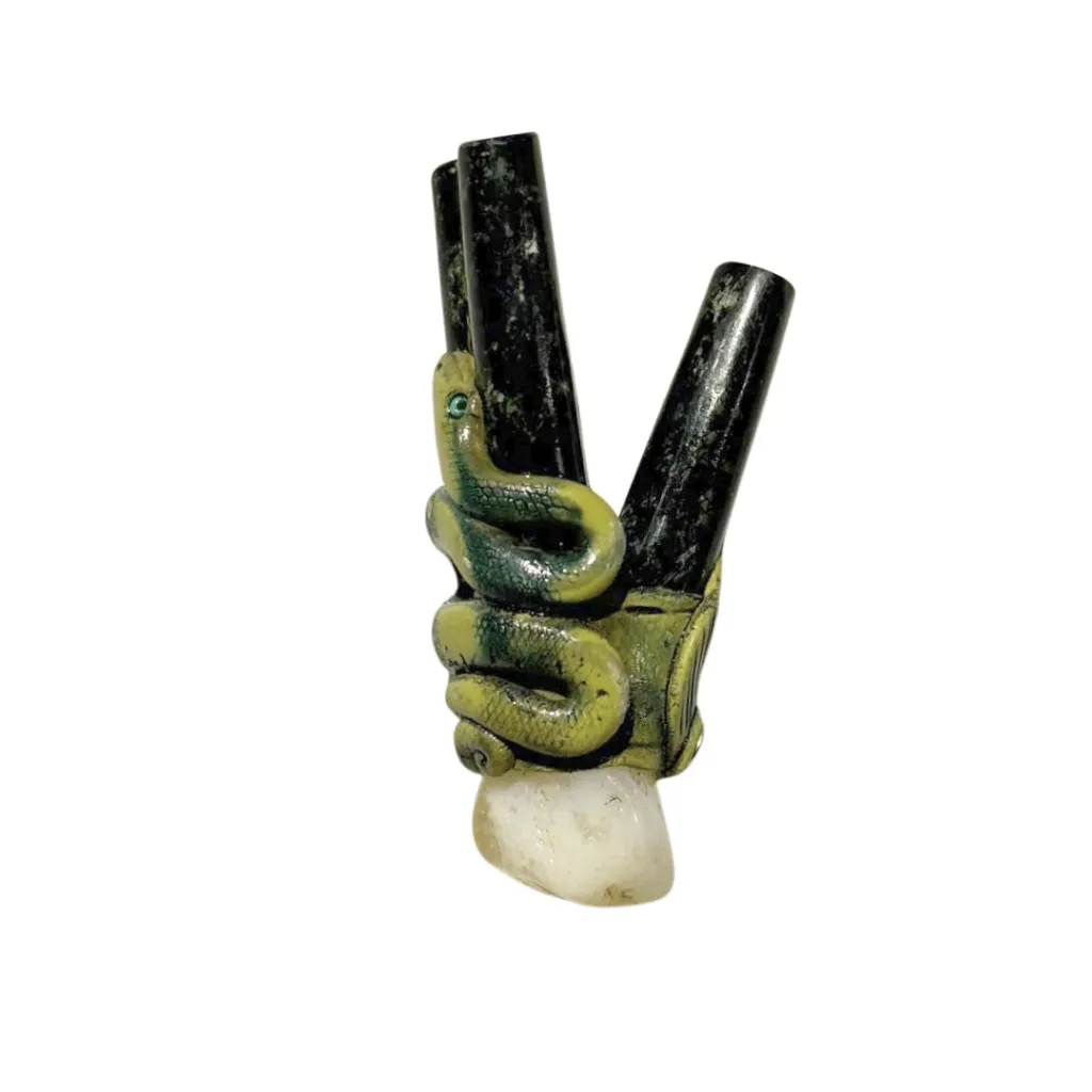 kuripe-doble-fosa-piedra-serpentina-totem-resina-cuarzo-artesanal2.webp
