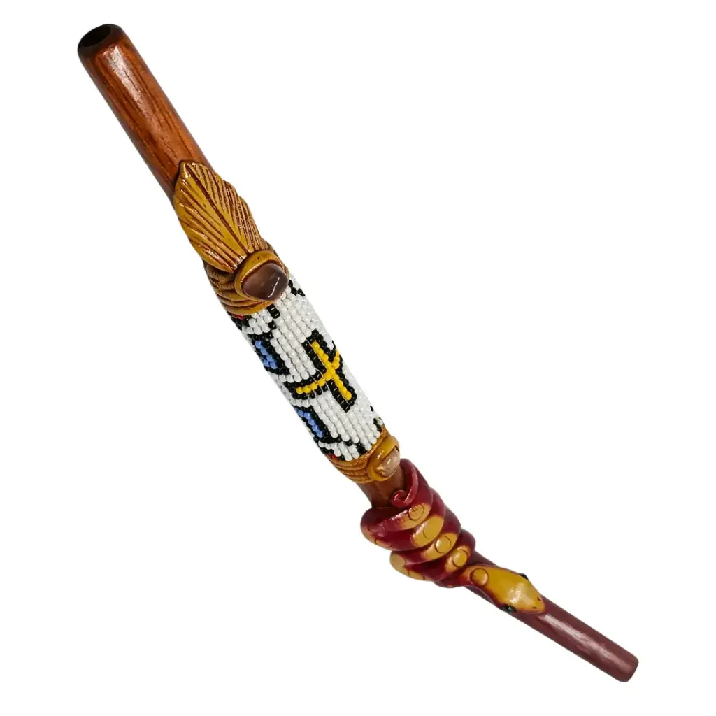 Aplicador para Compartir - Tepi de Madera Mixta con Figura en Resina y Decorados en Mostacilla