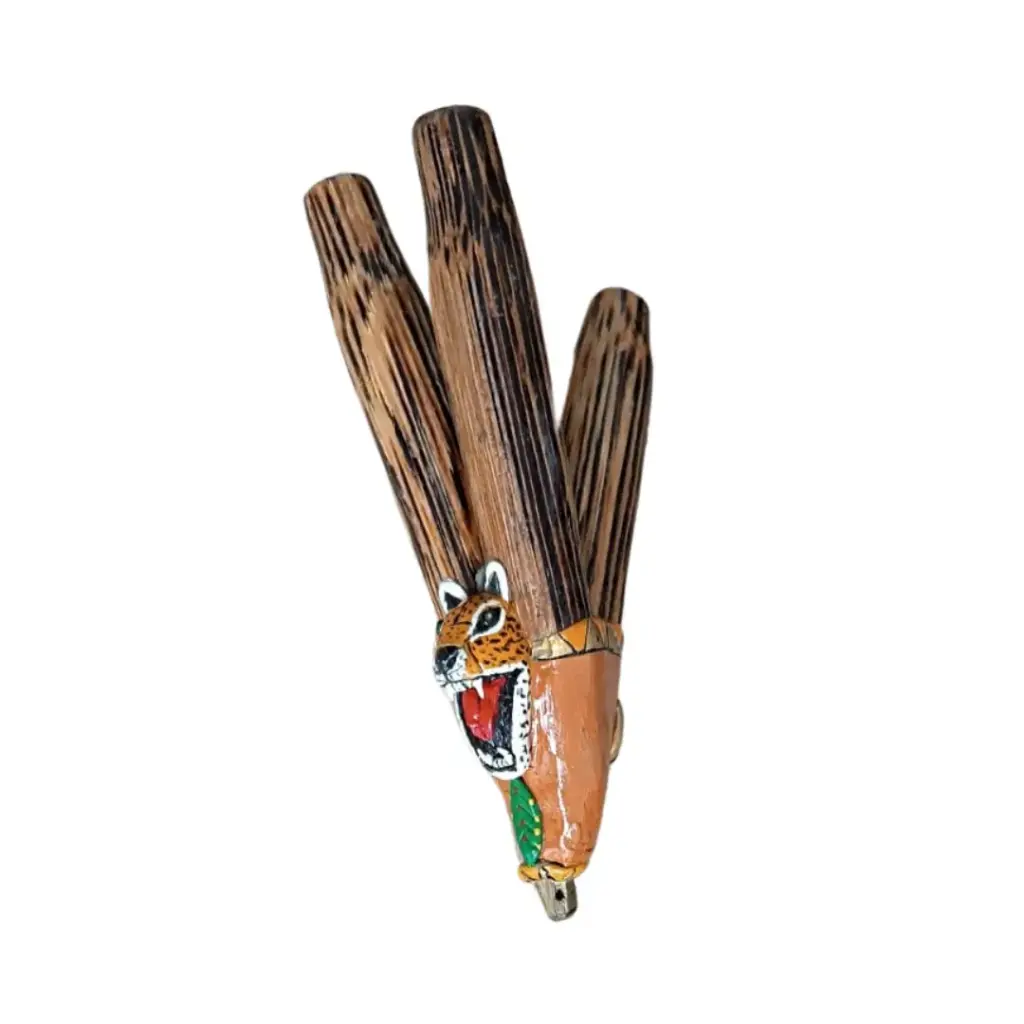 Kuripe Doble Fosa Tallado en Madera Chonta