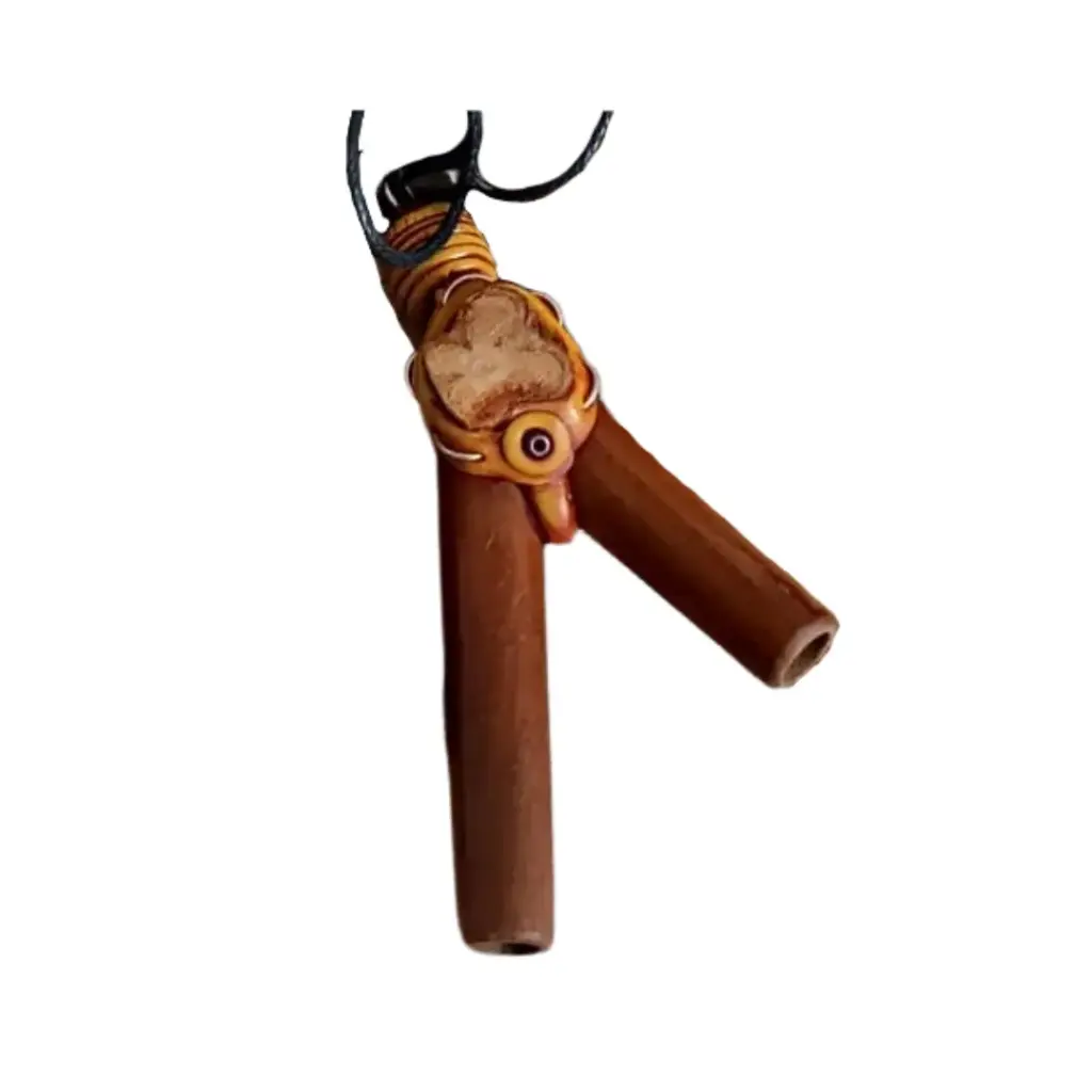 Kuripe con Detalle en Resina y Bejuco de Yagé