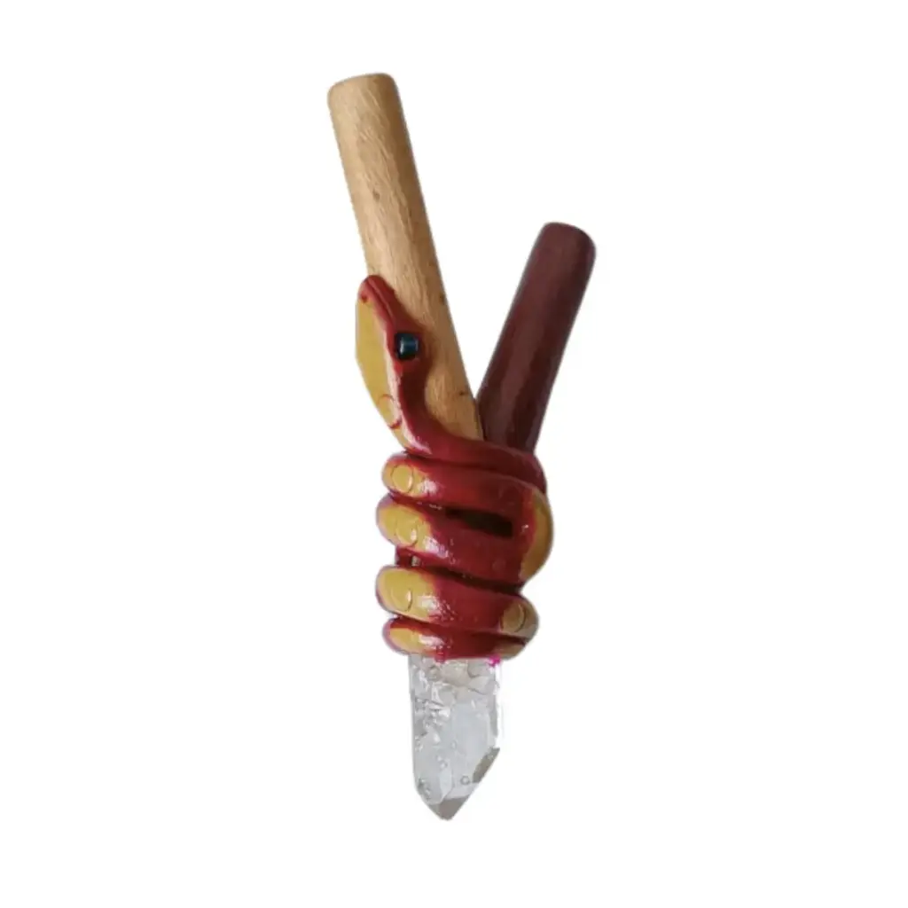 Kuripe de Animal en Resina y Punta de Cuarzo