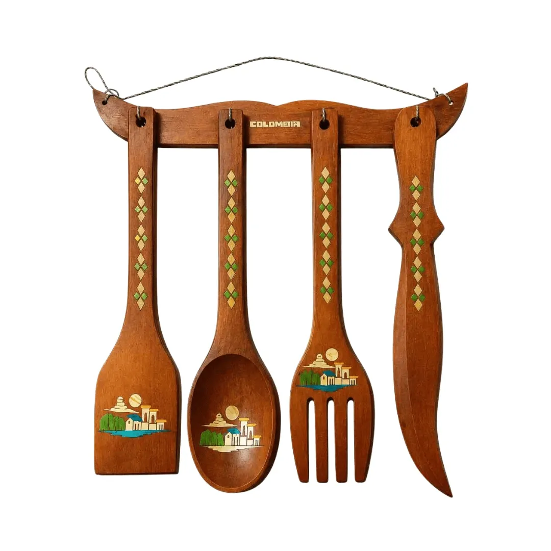 Cubiertos Madera Set - Decorativo Kit