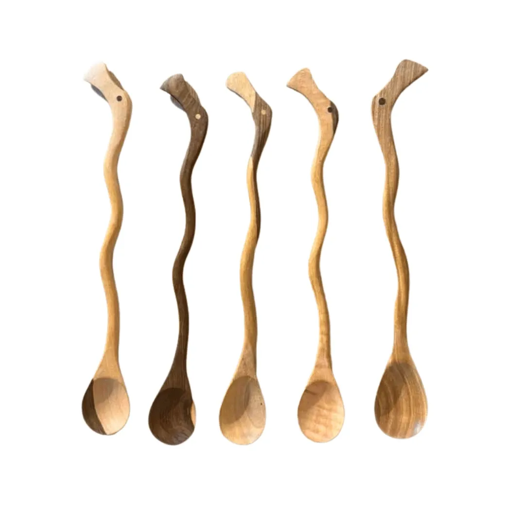 Cucharas de Madera con Mango Curvado