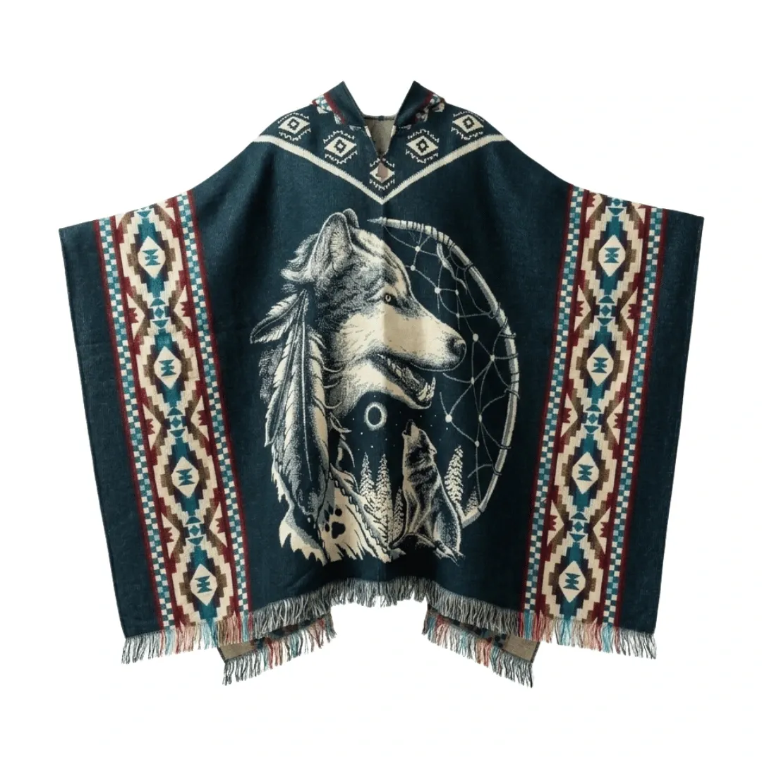 Ruana con Diseños Alpaca Ligera