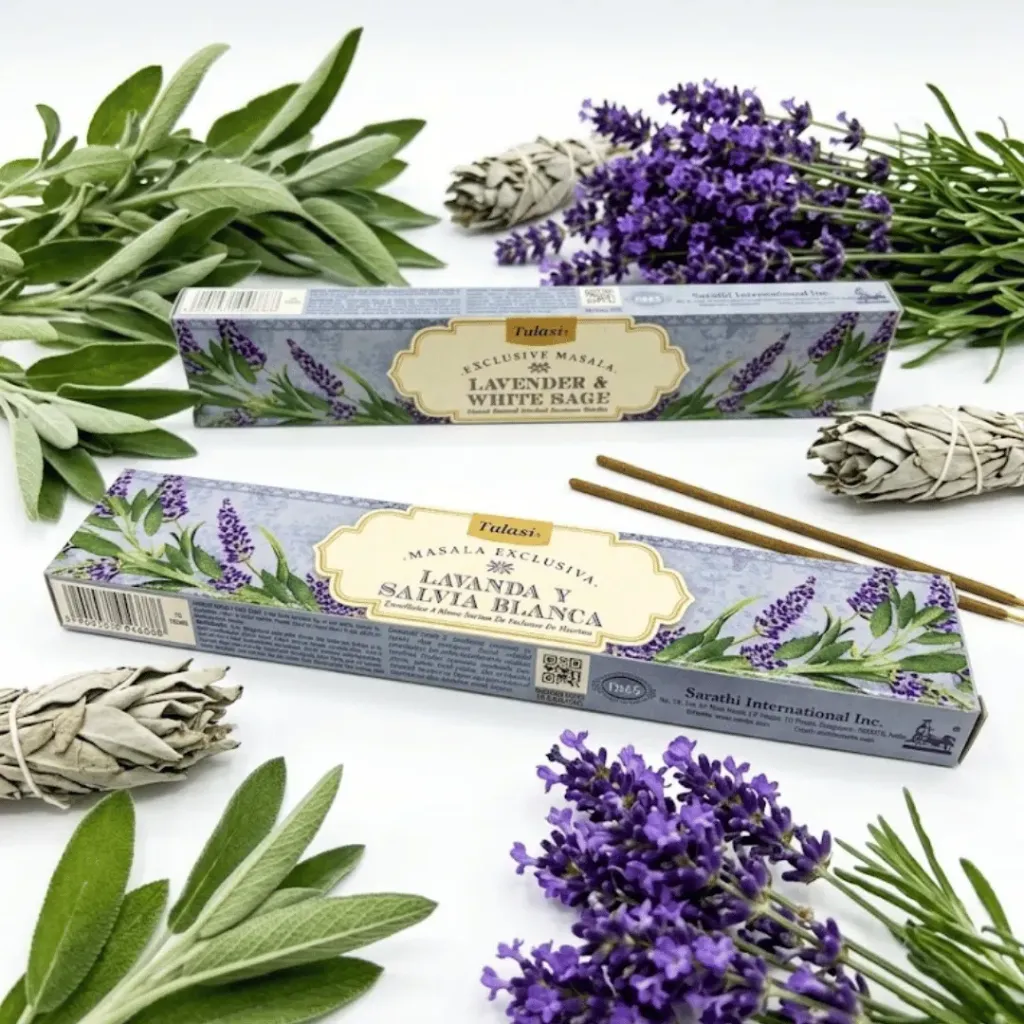 Incienso Tulasi Lavanda y Salvia Blanca – Caja